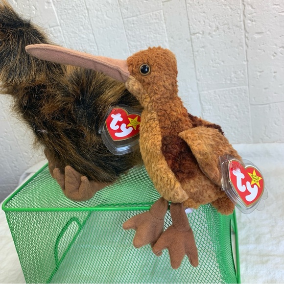 Vintage Ty KIWI Bird “BEAK” Beanie Buddy and Beak Beanie Baby Rare SET NWT - Picture 16 of 16